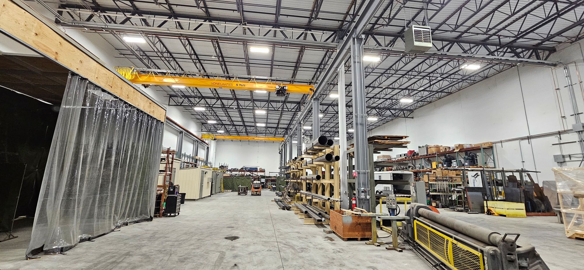 Shop floor — container build in progress